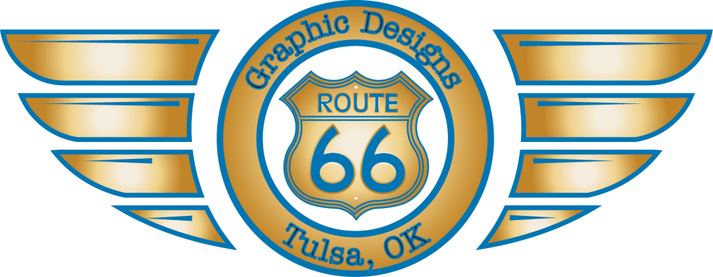 Route 66 Graphic Designs, Tulsa - Emblem Clipart (1014x394), Png Download