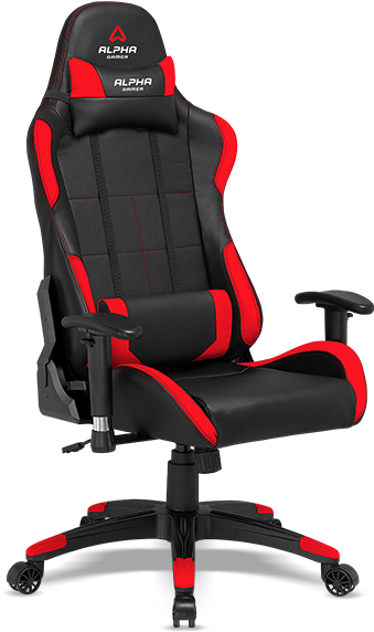 Gaming Chairs - Alpha Gamer Vega Red Black Clipart (600x650), Png Download