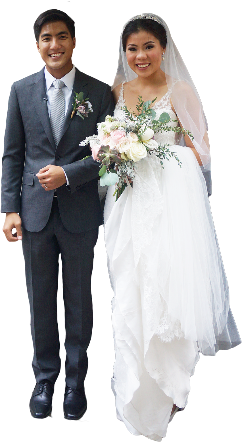 Novios Asiaticos Casados - Pareja De Novios Png Clipart (852x1552), Png Download