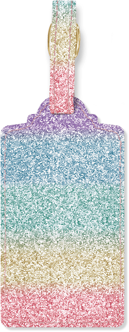 Pastel Rainbow Glitter Luggage Tag - Crochet Clipart (429x1100), Png Download