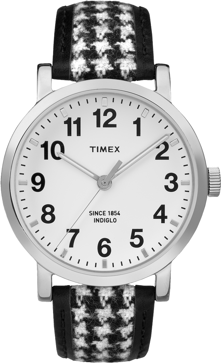 Originals Houndstooth Silver-tone/black/white Large - Reloj Timex Precio Clipart (729x1198), Png Download
