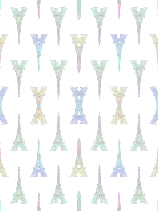 Paris Eiffel Tower Pastel Rainbow Wallpaper - Sail Clipart (602x800), Png Download