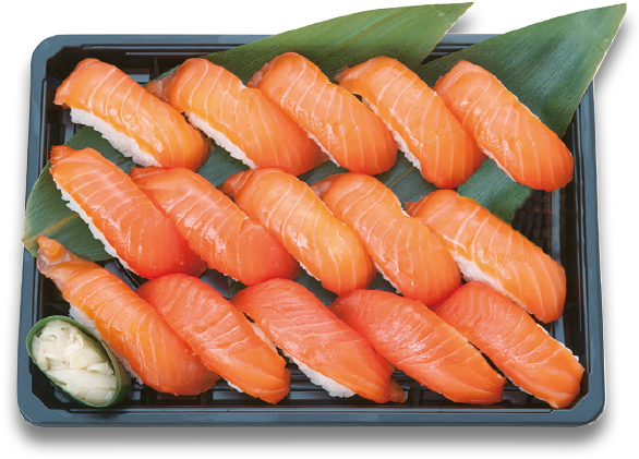 Plate Of Salmon Sushi Clipart (600x600), Png Download