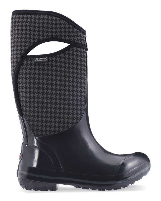 Bogs Plimsoll Houndstooth Tall Black Houndstooth - Riding Boot Clipart (800x800), Png Download