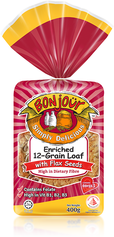 12-grain Loaf - Bonjour Bread Singapore Clipart (400x800), Png Download