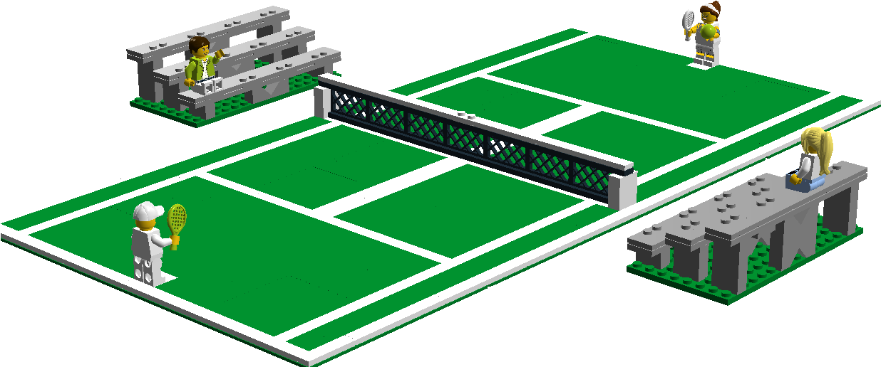 Indoor Games And Sports , Png Download - Lego Tennis Court Clipart (1236x516), Png Download