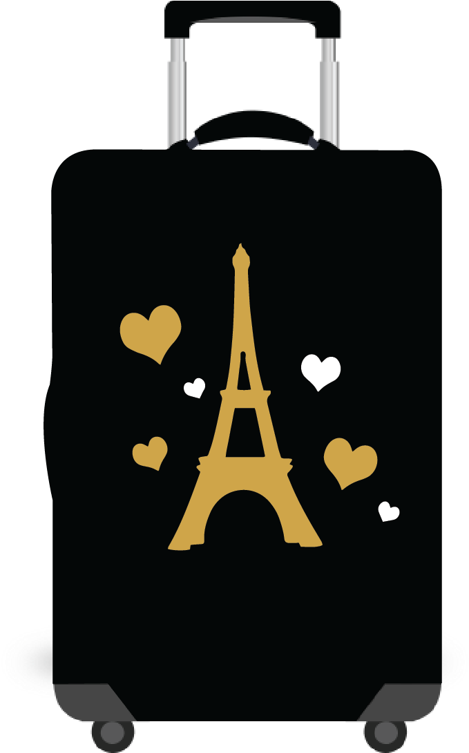 Bonjour - Luggage Cover Designs Clipart (769x1235), Png Download