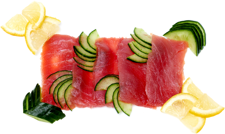 S1 Tuna Sashimi - Natural Foods Clipart (735x439), Png Download