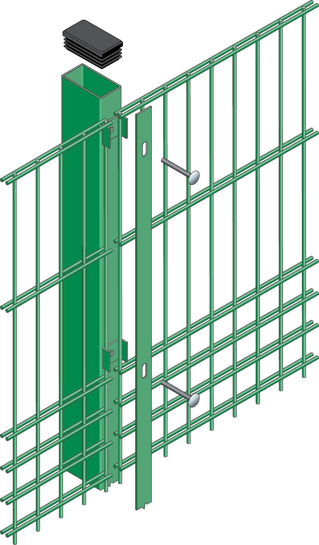 Tennis Court Fencing Dulok Rebound - Double Wire Fence Clipart (1066x1819), Png Download