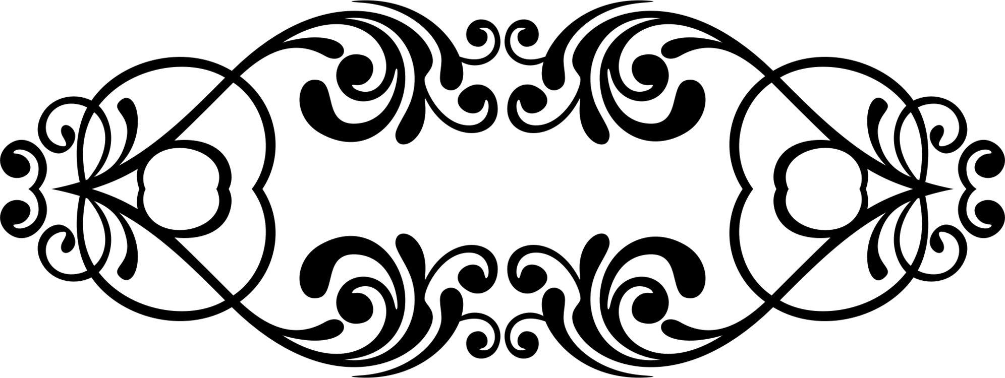 Christmas Divider Png - Line Art Border Design Clipart (1992x750), Png Download