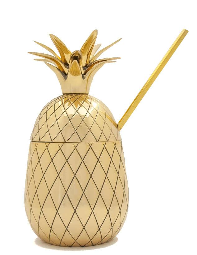 Gold Pineapple Png - Pineapple Tumbler Clipart (634x822), Png Download