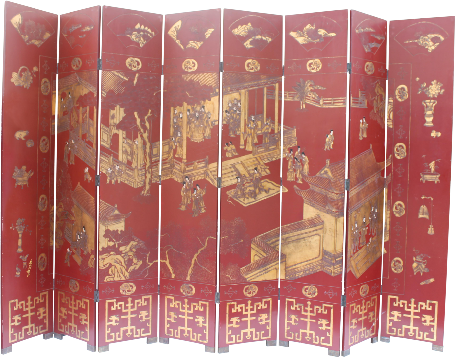 Dressing Screen Room Divider Elegant Vintage Used Screens Clipart (1024x803), Png Download