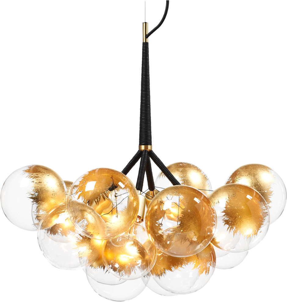 X Large 24k Gold Bubble Chandelier By Pelle - Luminaria Design Moderno Clipart (1024x1024), Png Download