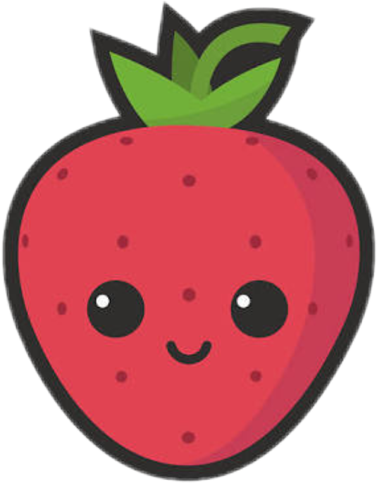 #sticker #fresa #strawberry - Cute Strawberry Clipart (535x686), Png Download