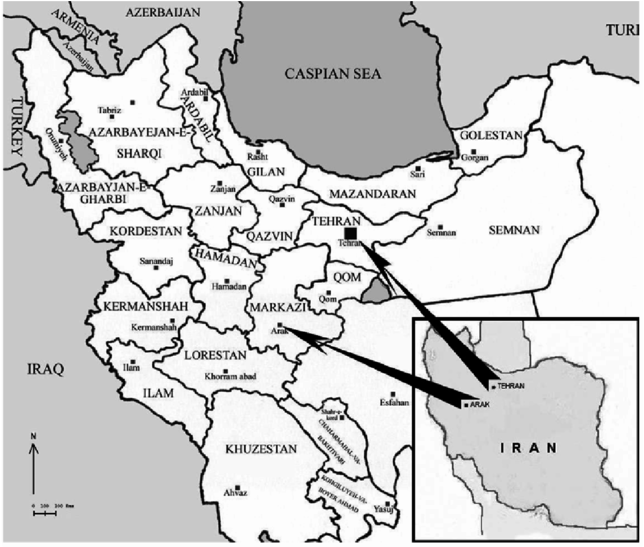 Map Of Iran Showing The Location Of Ornamental Plants - Map Clipart (850x550), Png Download