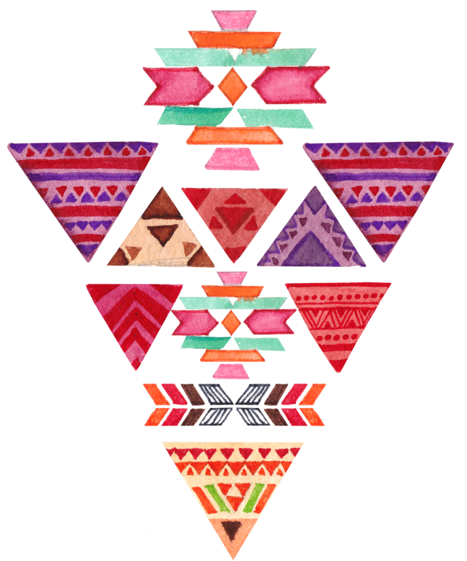 #pattern #boho #bohemian #sticker #watercolor #geometric - Portable Network Graphics Clipart (1024x1024), Png Download