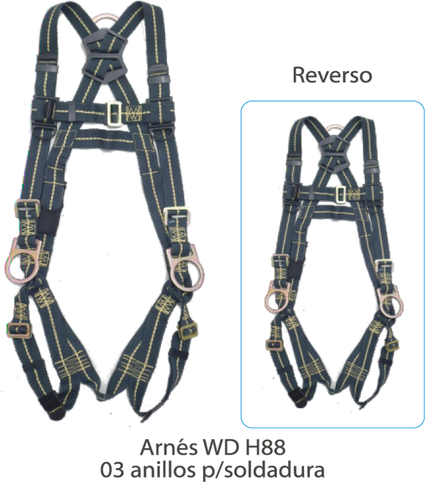 Arnes Wd H88 03 Anillos - Arnes De Seguridad Para Soldadores Clipart (656x765), Png Download