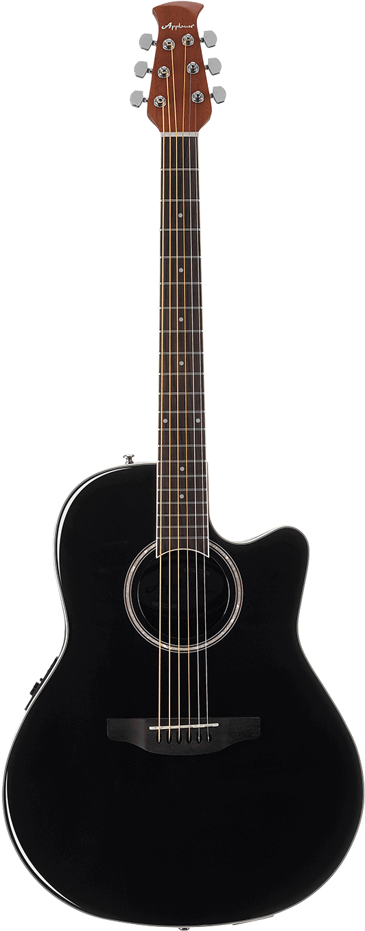 Applause® Standard - Black Acoustic Guitar White Pickguard Clipart (1000x1384), Png Download