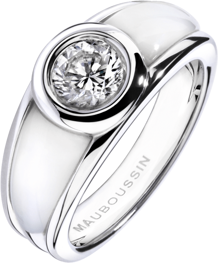 Ring Nadia, White Gold, Diamond, White Mother Of Pearl - Bague Nadia Mauboussin Clipart (1200x1200), Png Download