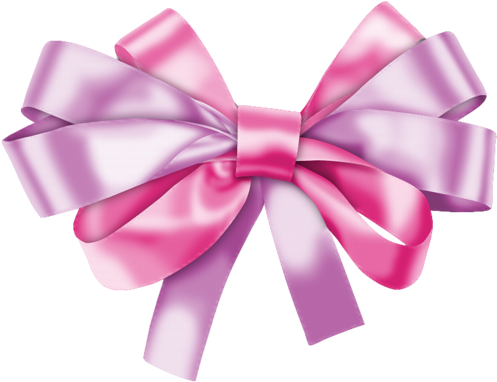 #bow #ribbon #pink #violet #decor #birthday #party - Noeud Ruban Png Clipart (500x389), Png Download