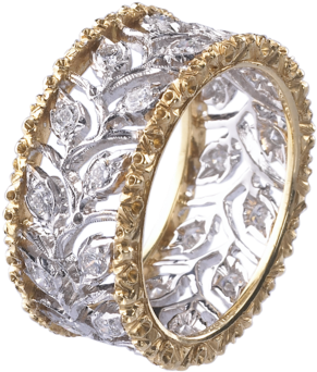 Yellow Gold, White Gold And Diamonds Ring - Engagement Ring Clipart (1024x1024), Png Download
