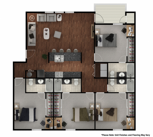 0 For The 4 Bed/ 4 Bath Deluxe Floor Plan - Stone Avenue Standard Clipart (640x480), Png Download