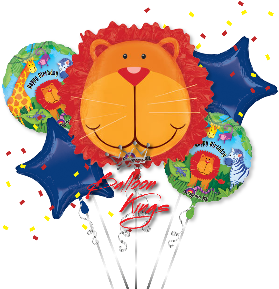 Jungle Animals Bouquet - Balloon Clipart (1280x1280), Png Download