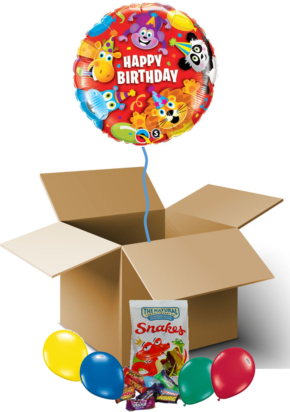Happy Birthday Party Animals Balloon - Ballon Anniversaire Animaux Clipart (945x1367), Png Download