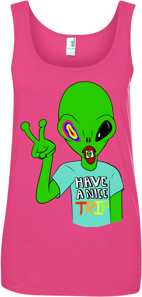 Acid Alien Ladies Tank Top - Active Tank Clipart (549x1145), Png Download