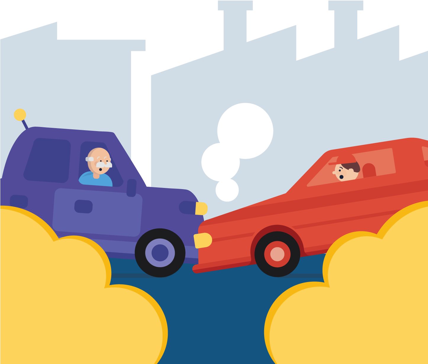 Two Cars Crashed Into Each Other - Car Clipart (1446x1446), Png Download