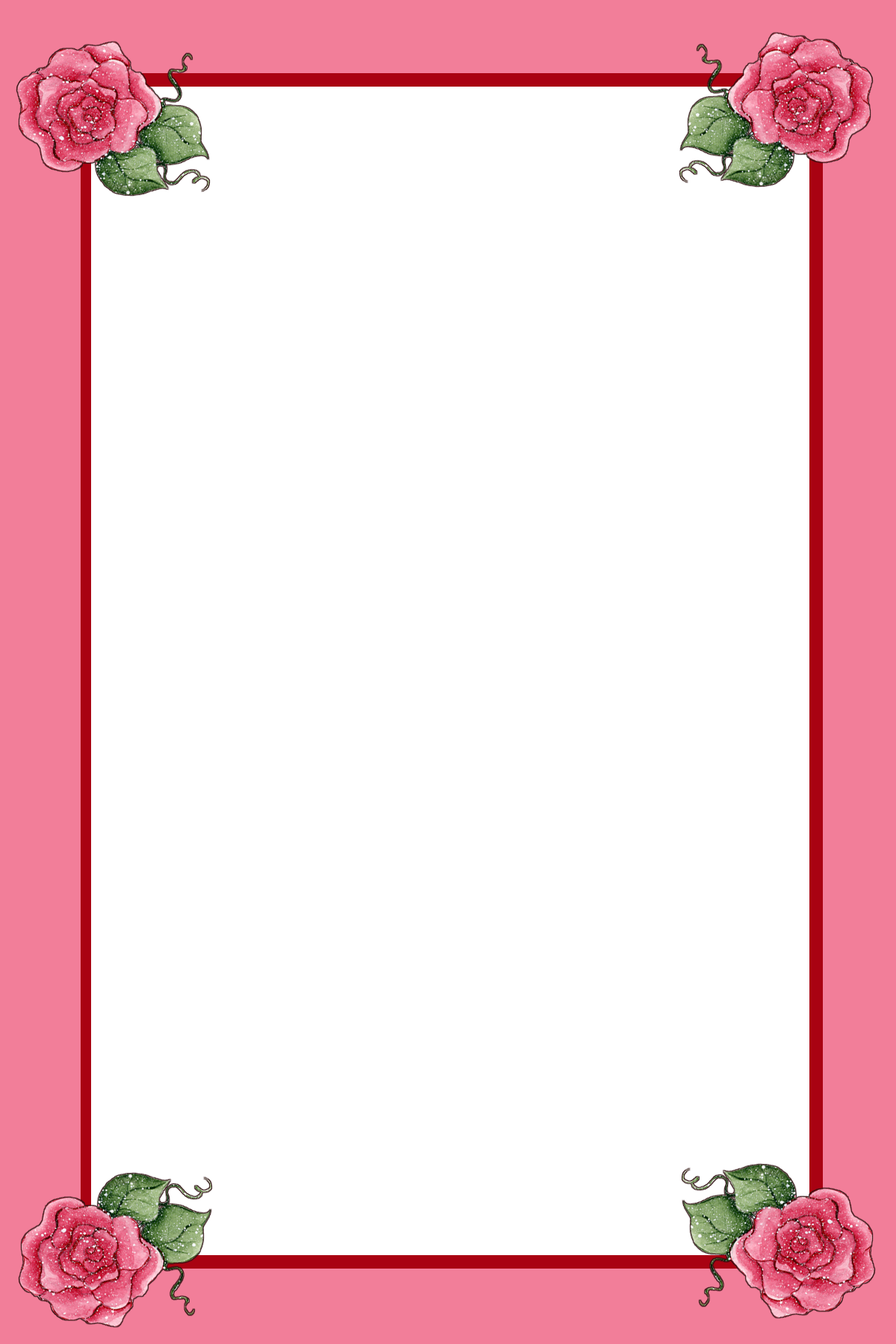 Pretty Rose Frame Page Borders, Borders And Frames, - Nice Border Frames Clipart (1200x1800), Png Download