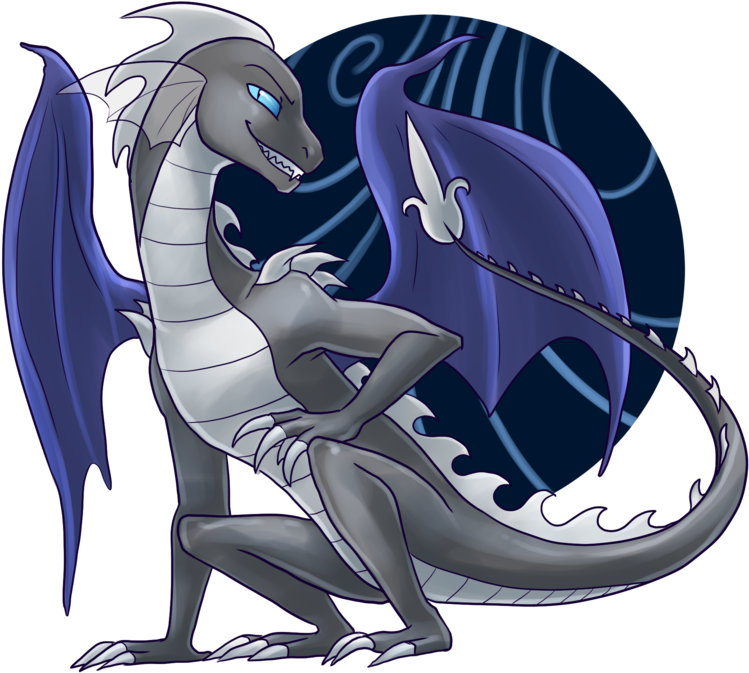 E621 Alpha Channel Anthro Blue Eyes Blue Wings Dragon - Cartoon Clipart (749x673), Png Download