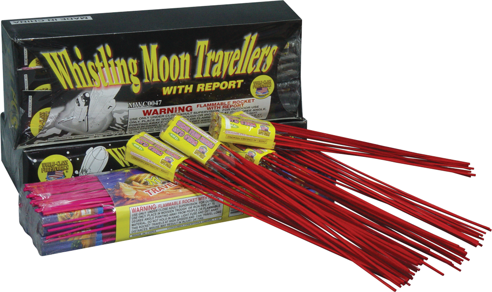 Firework Rocket Png - 3 Whistling Moon Travellers Clipart (1000x594), Png Download