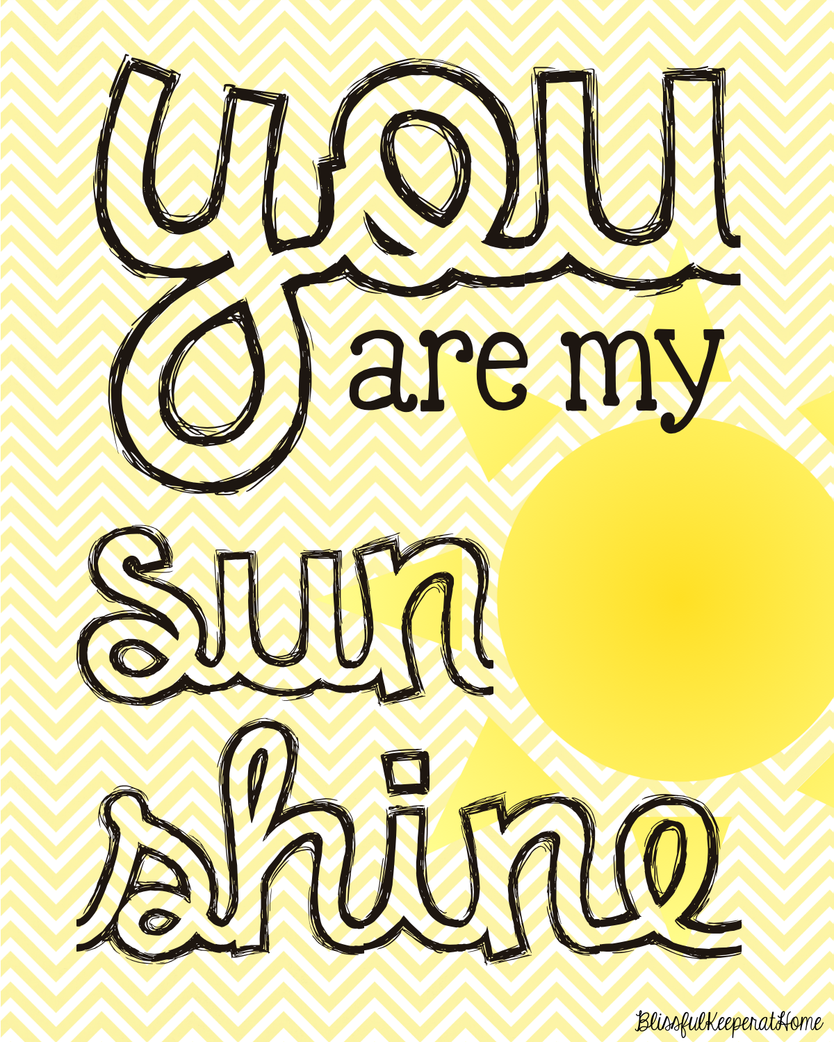 Free You Are My Sunshine Printable - You Are My Sunshine Bubble Letters Clipart (1200x1500), Png Download