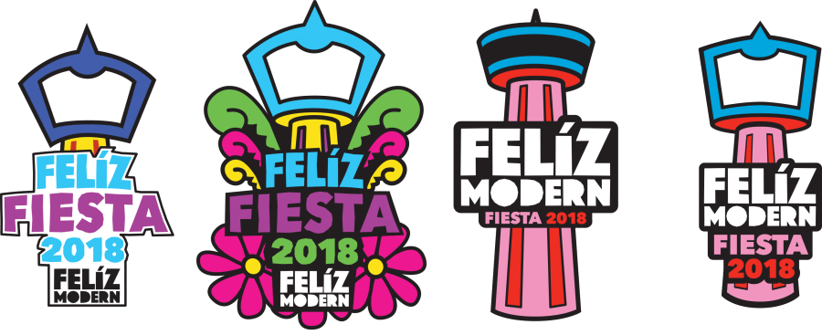 Design Exploration Comps For The Feliz Modern Fiesta Clipart (900x367), Png Download