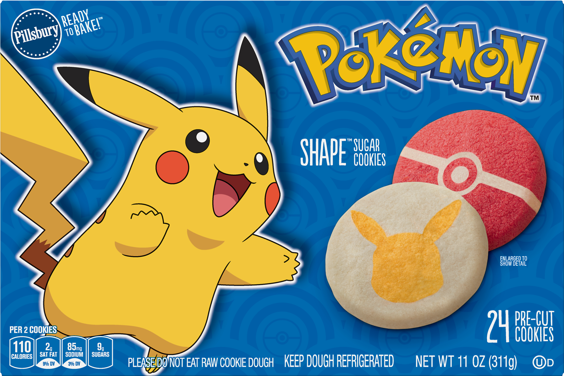 Pokemon Shape Sugar Cookies 24 Count - Pokemon Sugar Cookies Pillsbury Clipart (1800x1800), Png Download
