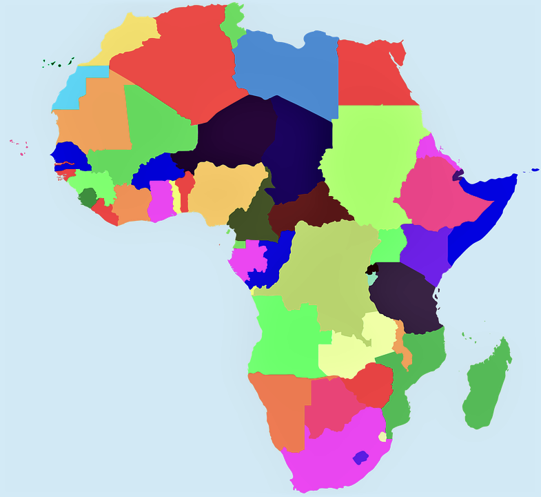 Mapamundi Africa Mudo Color - Colourful Map Of Africa Clipart (785x720), Png Download