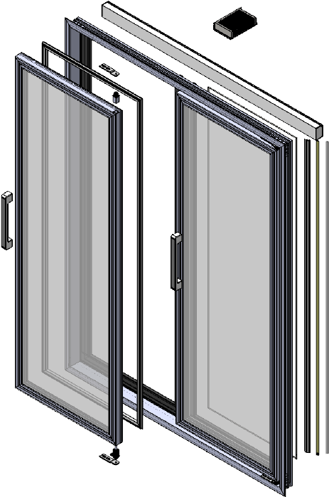 Glass Doors - Sliding Door Clipart (504x700), Png Download