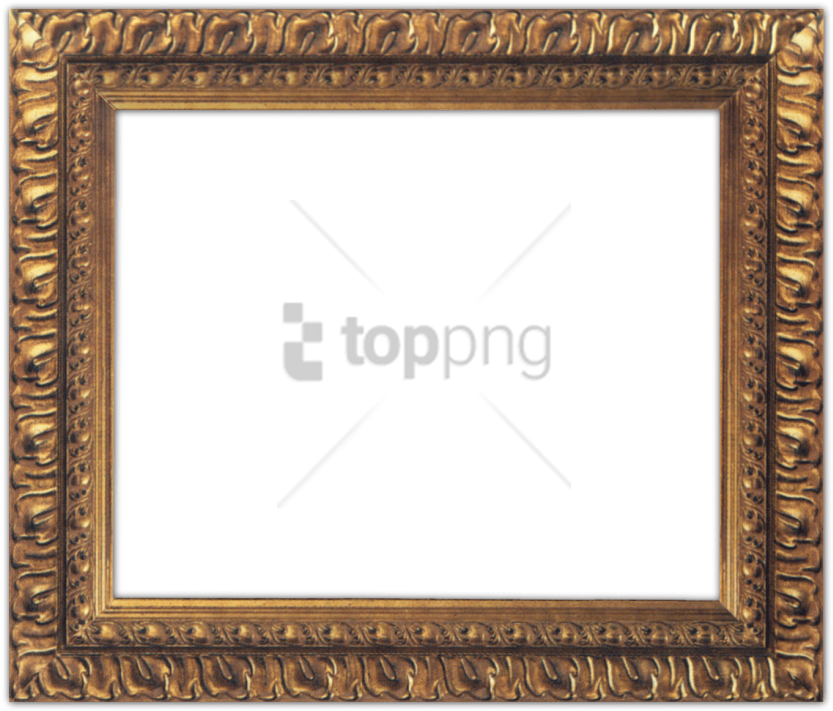 Free Png Gold Vintage Frame Png Png Image With Transparent - Antique Picture Frames Png Clipart (850x729), Png Download