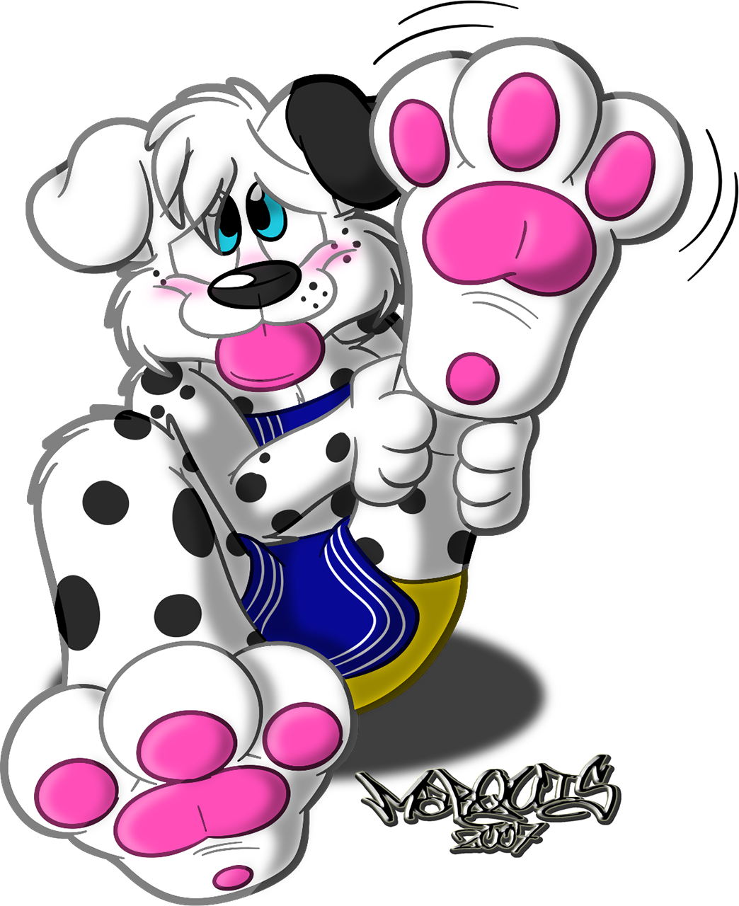 Shy Puppy Paw - Cartoon Clipart (1044x1280), Png Download