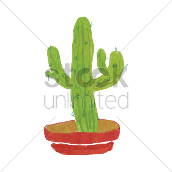 Cactus Vector Png - Water Color Prickly Pear Cactus Png Clipart (600x600), Png Download