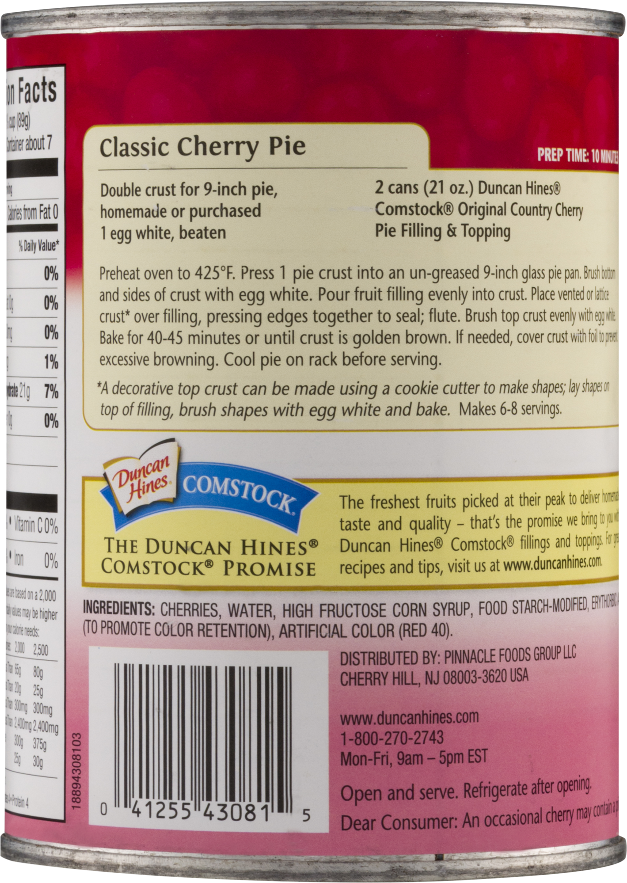 Comstock Original Country Cherry Pie Filling Or Topping, - Box Clipart (1800x1800), Png Download