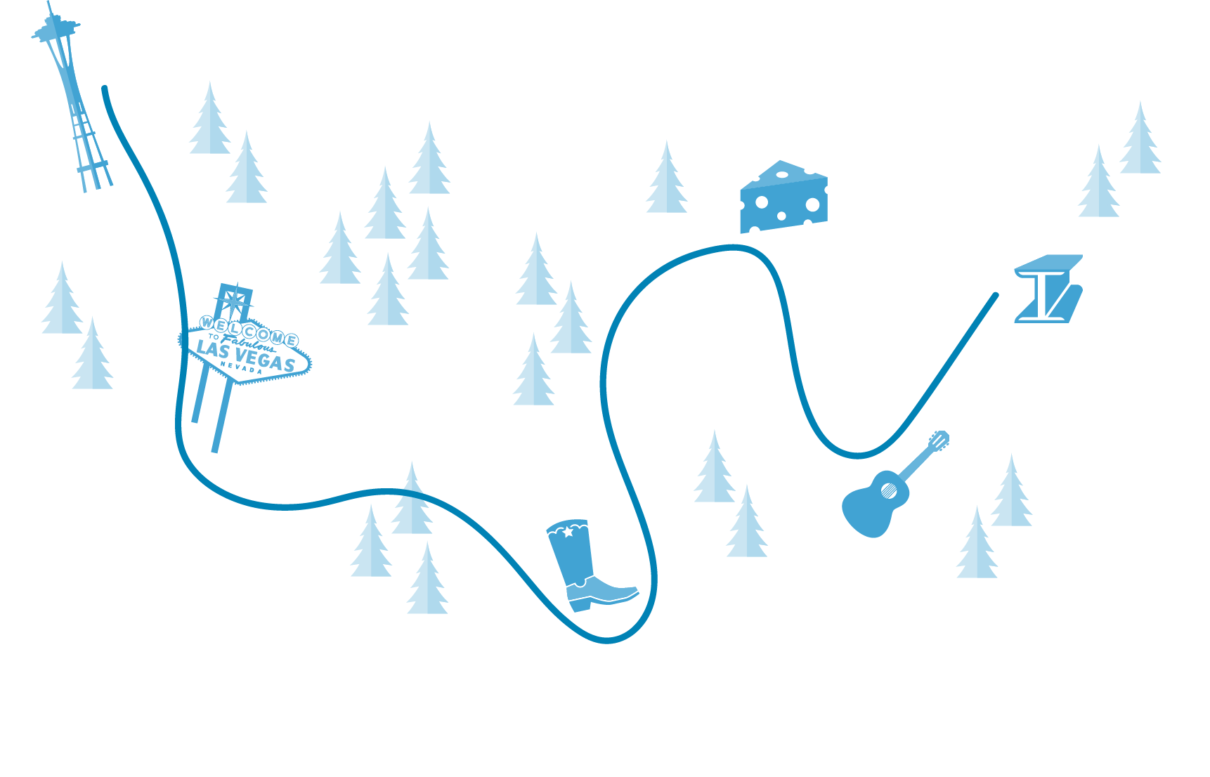 Your Road Trip Survival Kit - United States Map Vector Free Download Clipart (1722x1106), Png Download