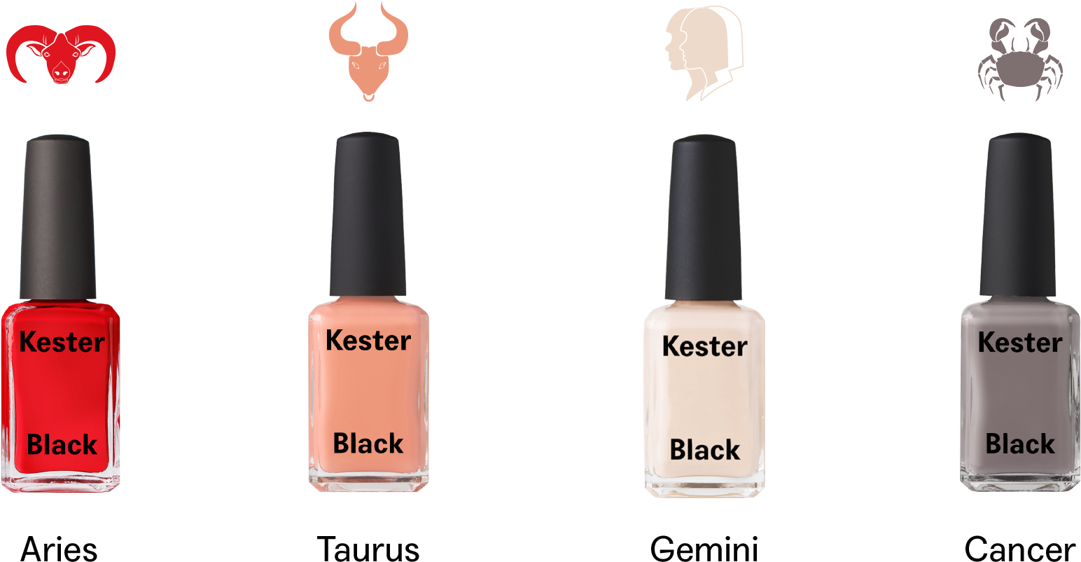 Zodiac Nail Colours - Nail Polish Clipart (1544x802), Png Download