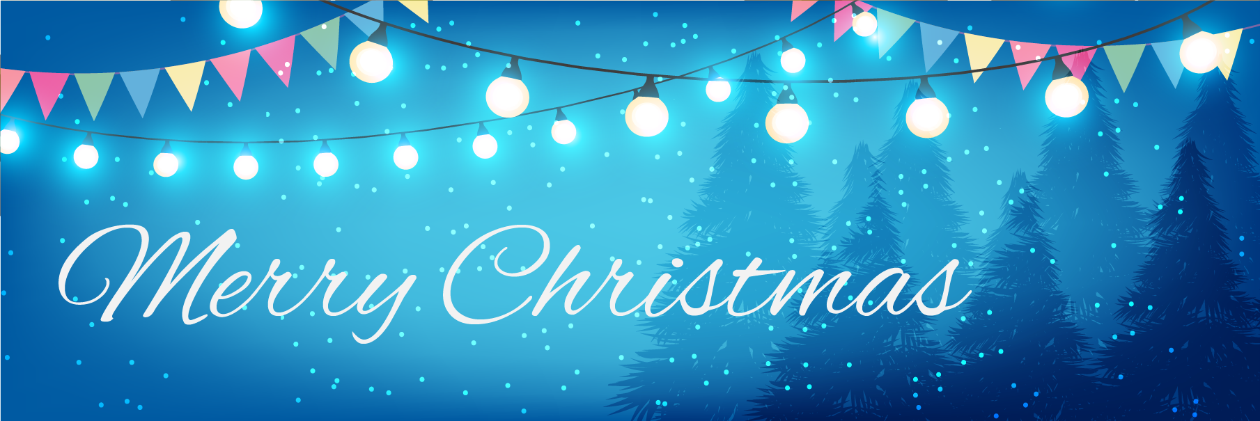 Blue Christmas Party Banner Clipart (1809x605), Png Download