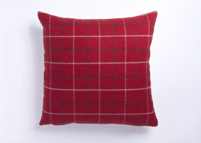 Highland Mist Check Cushions 16in X 16in In Red - Throw Pillow Clipart (800x927), Png Download