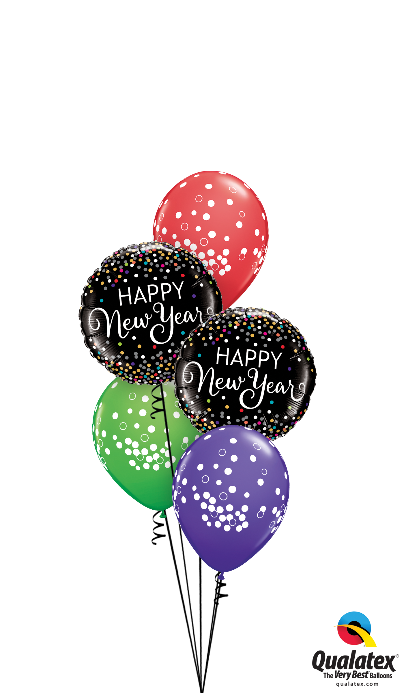 Balloons And Confetti Png - Png Transparent New Years Balloons Clipart (1400x2400), Png Download