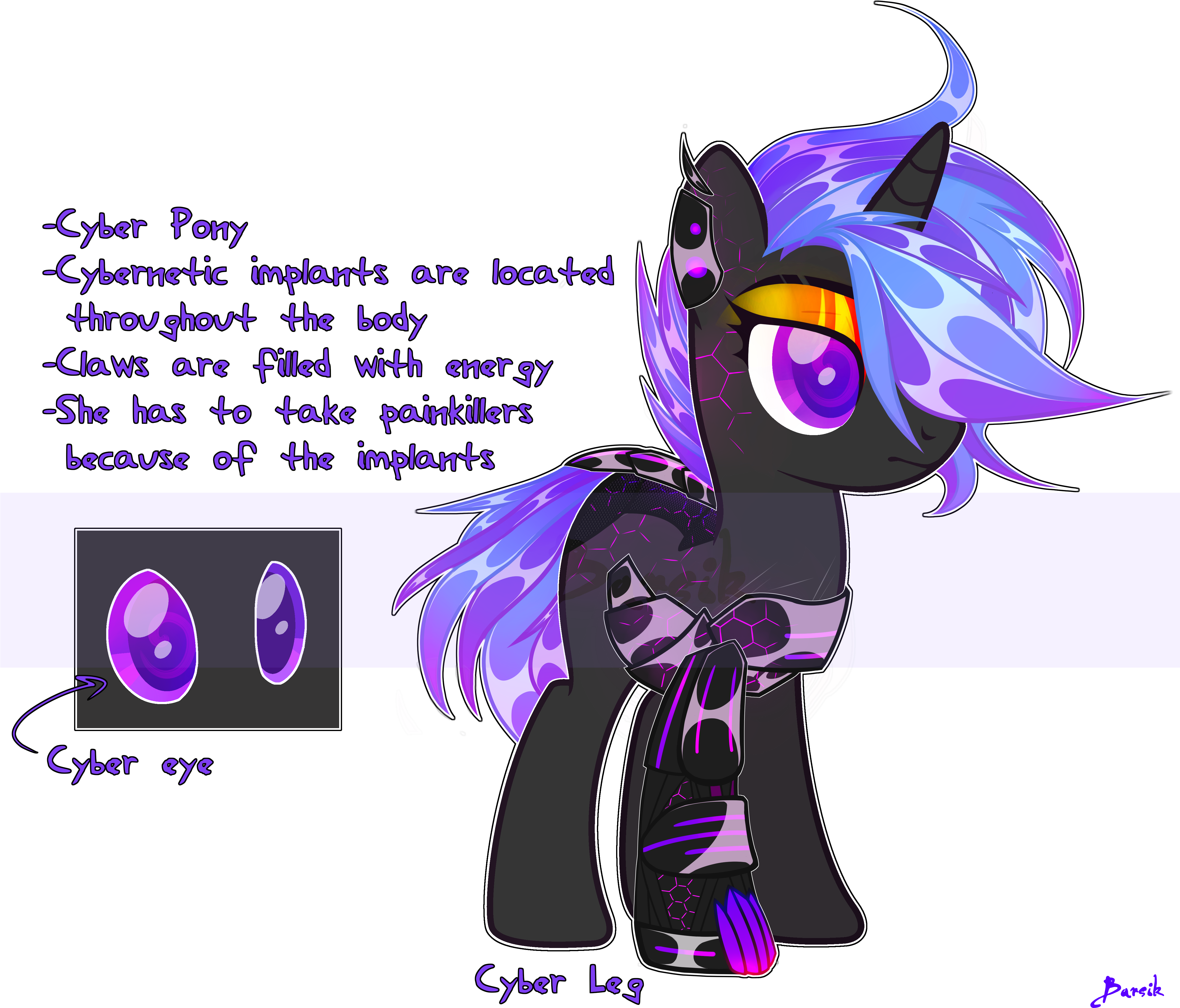 Adoption Pony Cyborg - Cartoon Clipart (4856x4196), Png Download