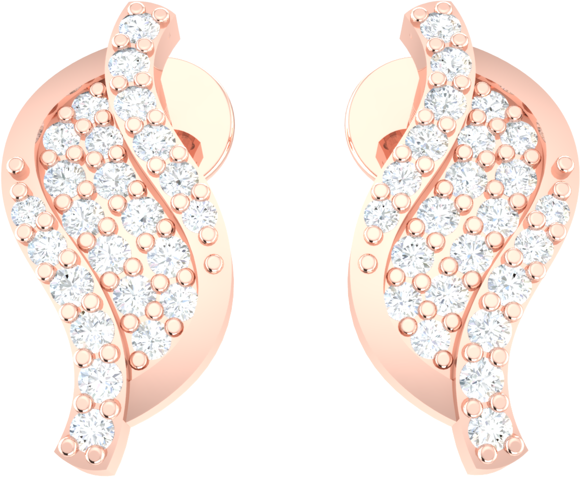 2ct Round Cut Genuine Diamond 14k Gold Earrings For - Earrings Clipart (1200x1200), Png Download