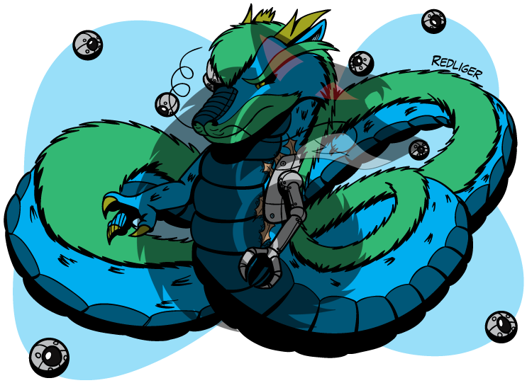 Eastern Cyborg Dragon - Illustration Clipart (750x540), Png Download